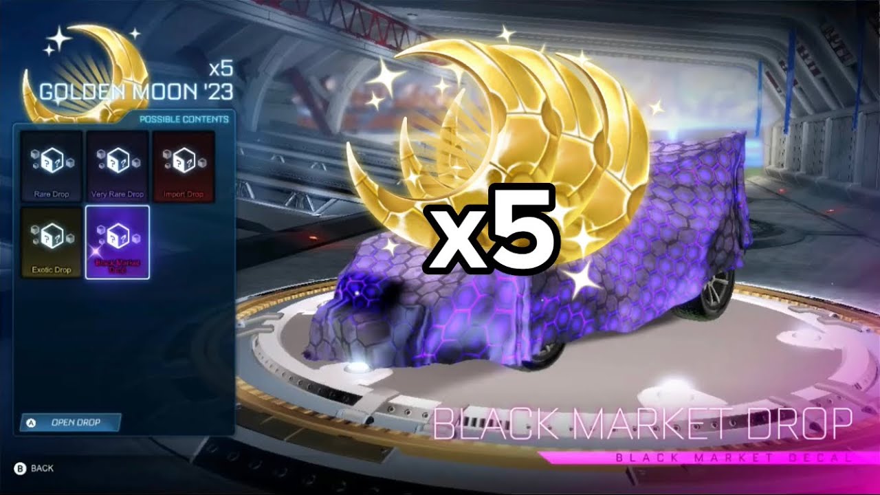 Opening my 5 *Golden Moon ‘23s* in Rocket League!