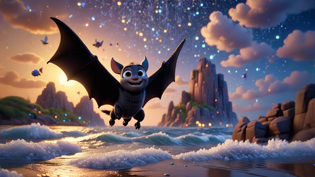 Six Baby Bats Fly Through the Sky | Fun Nighttime Animal Song for Kids ...