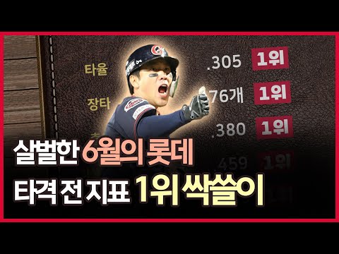 살벌한 6월의 롯데, 타격 전 지표 1위 &amp;#39;싹쓸이&amp;#39; [그래픽뉴스]