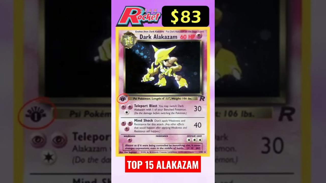 Top 15 Alakazam Most Expensive Cards #Shorts #Alakazam #Pokemon #Pokemoncards #Fyp #Daily #Pourtoi