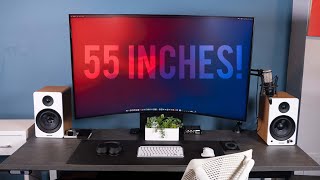 My PC Gaming and MacBook Pro YouTube Setup  ft. “55 Samsung Ark!  [2022]