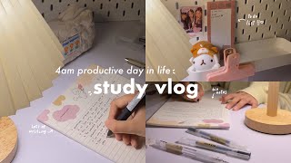 4am productive study vlog waking up early, studying biology, journaling, coffee + more