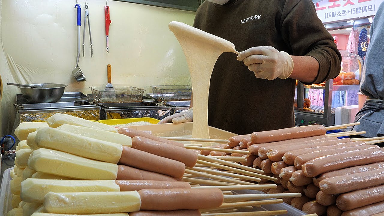 줄서서 먹는 치즈 핫도그 / famous cheese hot dog / korean street food