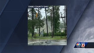 Power lines, trees down as emergency crews assess the damage from Hurricane Dorian