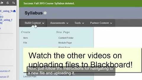 How to Delete Files and Other Items from Blackboard