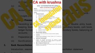 CA foundation syllabus all subjects #CA with krushna #anime #animeedit #music #CA syllabus