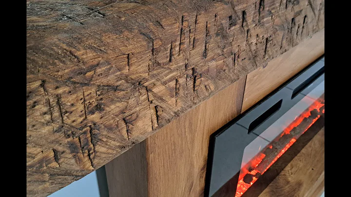 How to distress wood to make it look like an aged weathered barn beam farmhouse fireplace mantel