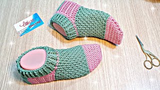 احلى سليبر/هاف بوت/لكلوك بغرزة  جبال الالب Easy crochet slippers/half boots