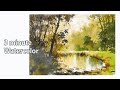 [ 3 minute Watercolor ]Without Sketch Landscape Watercolor- Forest Scenery(color name view)NAMIL ART