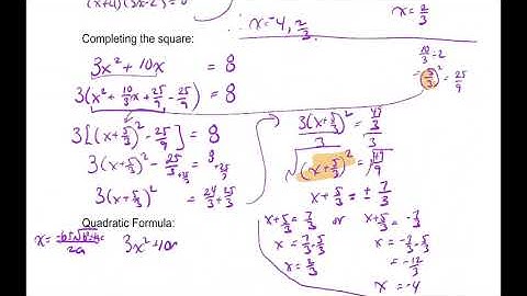 MCR3U: Unit 1.5 - Solving Quadratic Equations