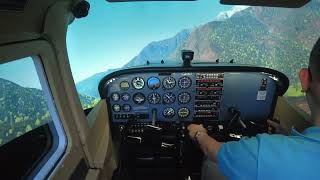 Lukla Airport | VNLK | Takeoff with a 90/270 Return Maneuver | C172R FlightSim | Yatzar Simulation