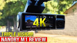 4K Nanoby M1 Triple Dash Cam Review & Driving Video