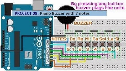 ARDUINO PROJECT 08: Piano Buzzer with 7 notes