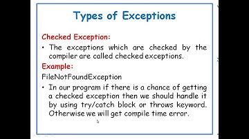 Exception and Types of Exceptions in JAVA||JAVA in Telugu Lecture-54