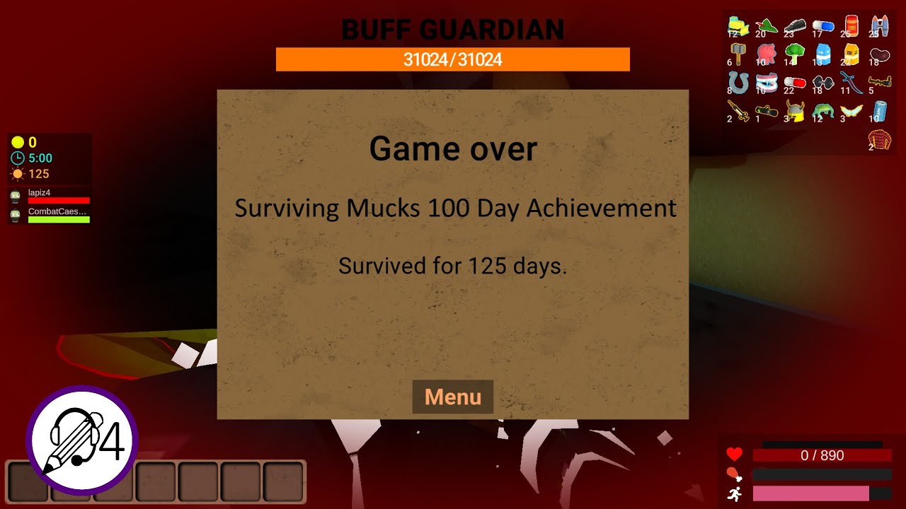Surviving Muck's 100 Days Achievement