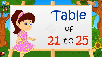 Learn Multiplication - Table of 21 to 25 | Elearninng studio