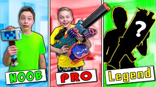 NERF Gun Game: Noob vs Pro & Legend NERF Blaster Challenge w/ Roman and Max screenshot 3