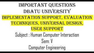 Human Computer Interaction Chapter 3 Important Questions DBATU HCI Sem 5 Computer Engineering