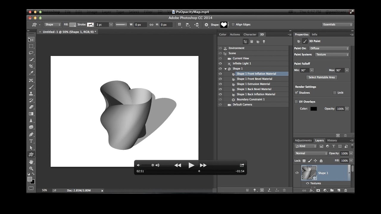 Making 3d Objects Hollow In Photoshop For 3d Printing Youtube