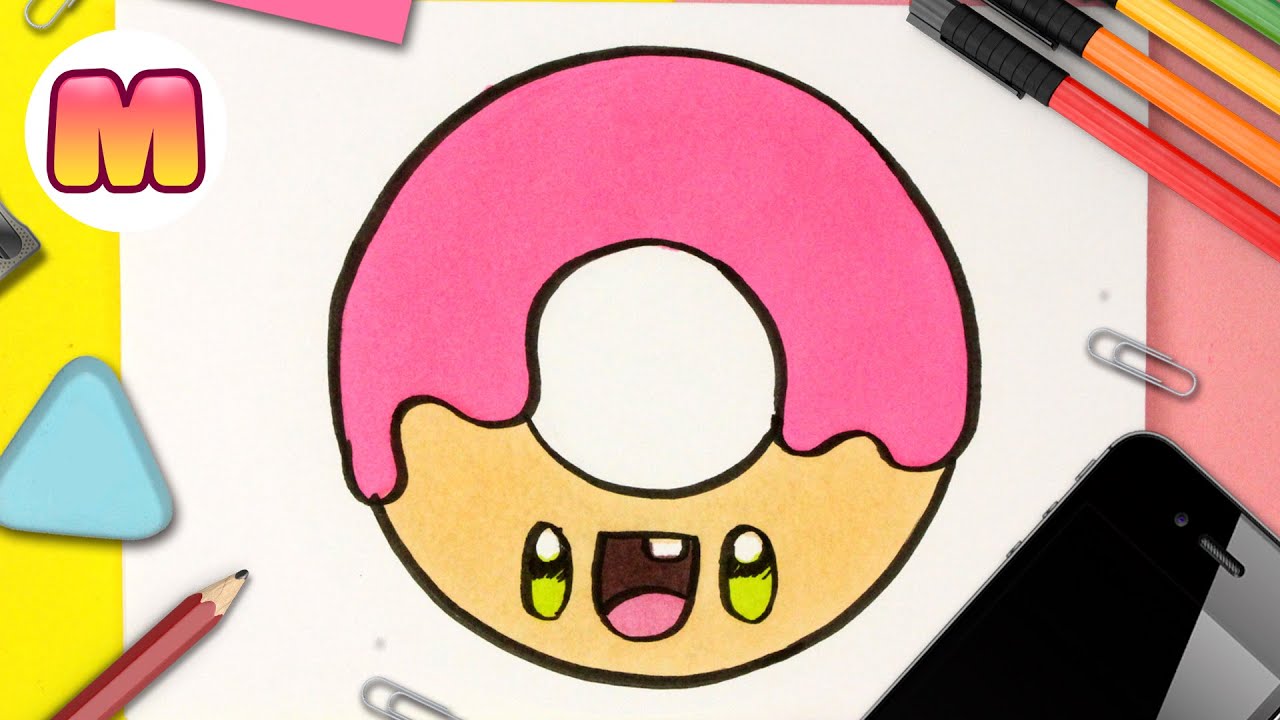 COMO DIBUJAR UNA DONA O DONUT KAWAII - Dibujos kawaii faciles - como dibujar  comida kawaii - thptnganamst.edu.vn