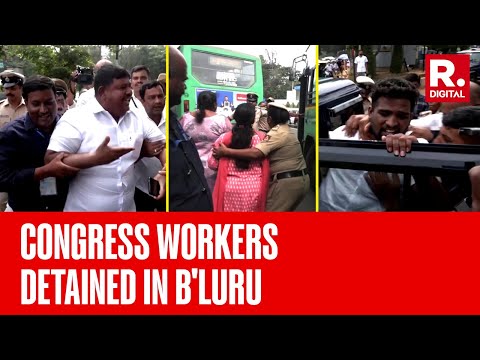 Police Detains Protesting Congress Workers In Bengaluru Ahead Of PM Modi’s Visit