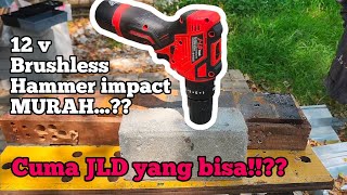 Mesin Bor Baterai Cordless Drill Bor Tangan Baterai 12V JLD Merah