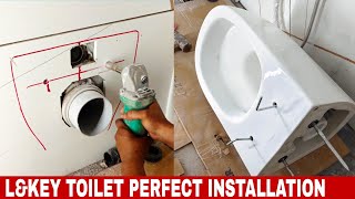 how to install L& key wallhung toilet