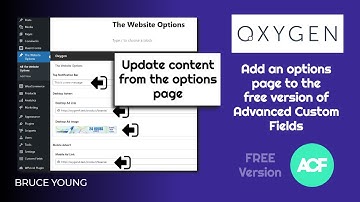 Create an options page when using ACF free and then use to update website content - Free plugins