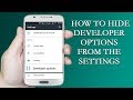 How to Rehide Developer Options in Android's Settings Menu