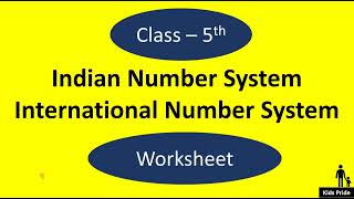 Class 5th Indian number system and International Number System | 5th class math number system