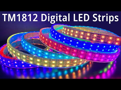 Black Waterproof TM1812 Dual Row Addressable Digital LED Light Strips -Super Bright LED Strip Lights