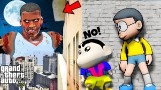 GTA5: Shinchan & Nobita Play MazeBank with Fire Ramp Challenge to Save Franklin life