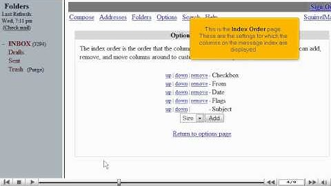 Modifying the index order in SquirrelMail by VodaHost web hosting