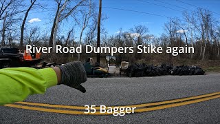 Community Cleanup -  Sunday March 17, River Road Hillside Dumping Disaster 35 Bagger