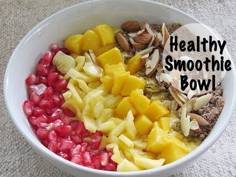 healthy-smoothie-bowl-with-flax-seeds-and-macha-powder---lose-weight-fast---lose-2-kgs-in-1-week