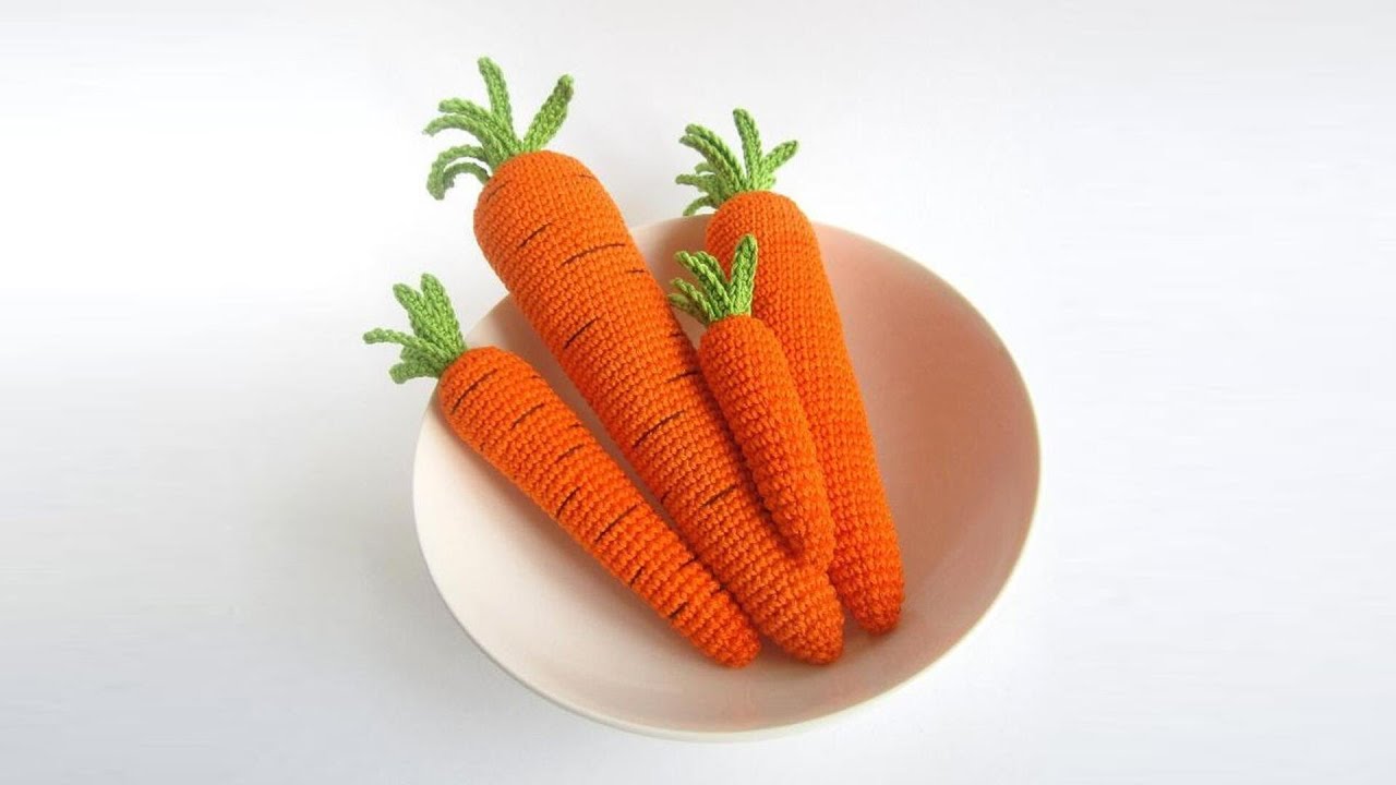 太可爱啦，用钩针编织胡萝卜玩偶，可做玩具、胸针等，简单易学，新手也能轻松掌握