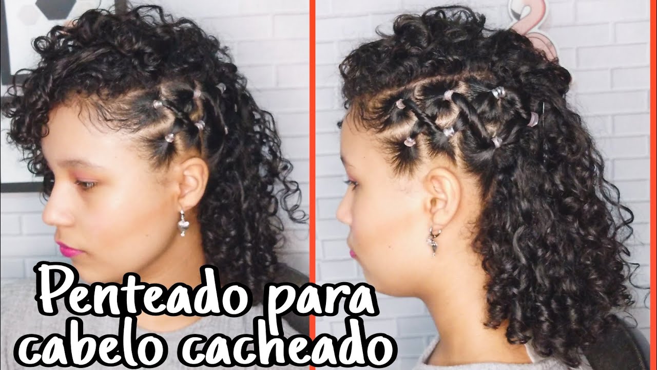 PENTEADO INFANTIL PARA CABELOS CACHEADOS - PENTEADO LATERAL 