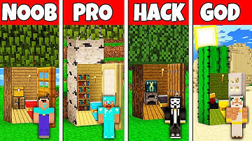 Minecraft Battle: NOOB vs PRO vs HACKER vs GOD! INSIDE TREE HOUSE BUILD CHALLENGE in Minecraft