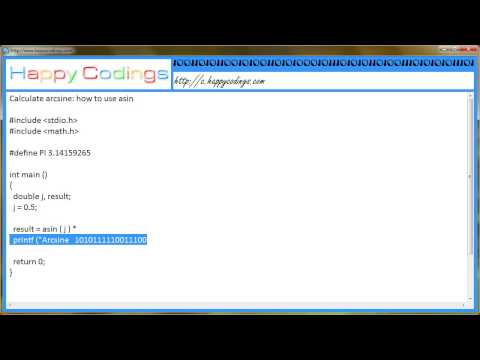 Calculate arcsine how to use asin c code example
