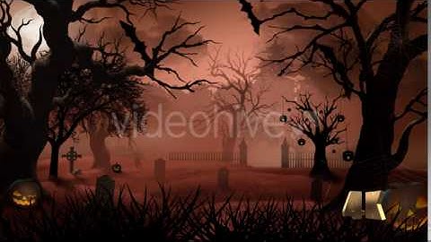 Halloween Graveyard Background 4K