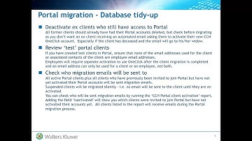 CCH Portal to CCH OneClick - Migration overview