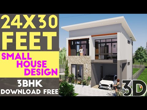 24x30 Feet Small House Design With 3 Bedroom || Download Free Project File || KK Home Design 2020
