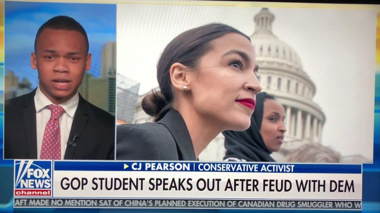 CJ Pearson on Fox & Friends threatened by congresswoman on Twitter