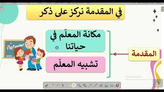 الحصة الخامسة : فضل المعلم