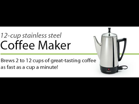 WalterDrake Presto 02811 12 Cup Stainless Steel Coffee Maker, CHROME