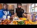 EATING THE STRONGEST FOOTBALL PLAYER IN THE WORLD'S DAILY DIET IN ONE SITTING | BeardMeatsFood