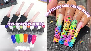 RAINBOW LISA FRANK INSPIRED POLYGEL NAILS ✨ | NOSTALGIC NAIL ART | POLYGEL APPLICATION screenshot 2