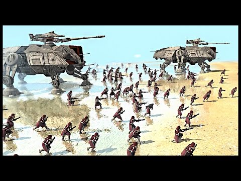 Clone Marines Beach Assault – Droid Line Defense | Men of War Assault Squad 2 Star Wars Mod Gameplay