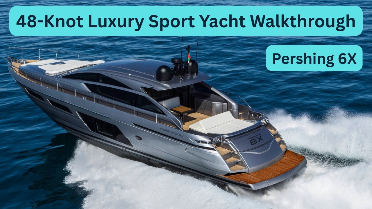 Внутри Pershing 6X — роскошного самолета, развивающего максимальную скорость 48 узлов.