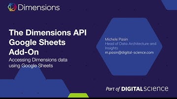 Accessing Dimensions data using Google Sheets
